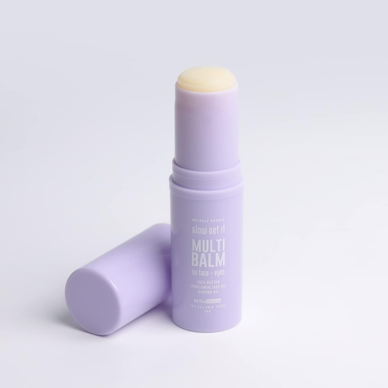 BioMiracle Glow Get It – Bálsamo múltiple para cara y ojos, debajo de los ojos, control de arrugas con aceite de almendras, manteca de karité y