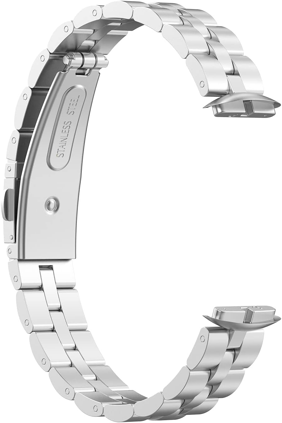 FitTurn Correas compatibles con Fitbit Luxe Metal acero inoxidable correa de reloj de repuesto clásica duradera de enlace sólido accesorio hebilla