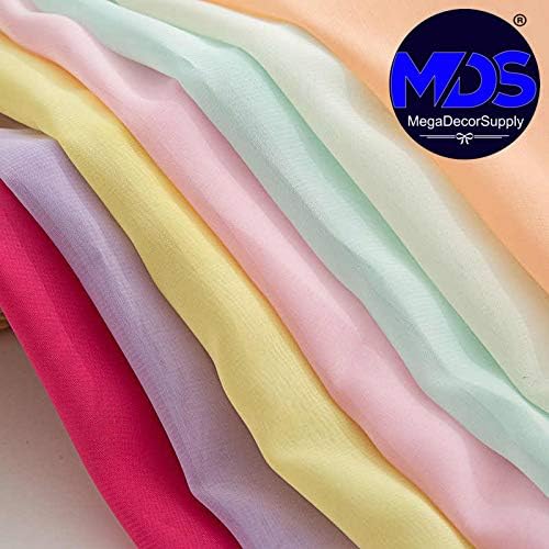 MDS – Paquete de 10 yardas de tela de gasa sólida para novia, perno de tela transparente vintage para vestido de novia, decoración de bricolaje,