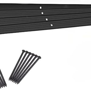 EasyFlex Kit de proyecto de borde de paisaje de aluminio, 4 piezas de metal para bordes de jardín con púas, kit de 24 pies, negro EasyFlex Kit de proyecto de borde de paisaje de aluminio, 4 piezas de metal para bordes de jardín con púas, kit de 24 pies, negro