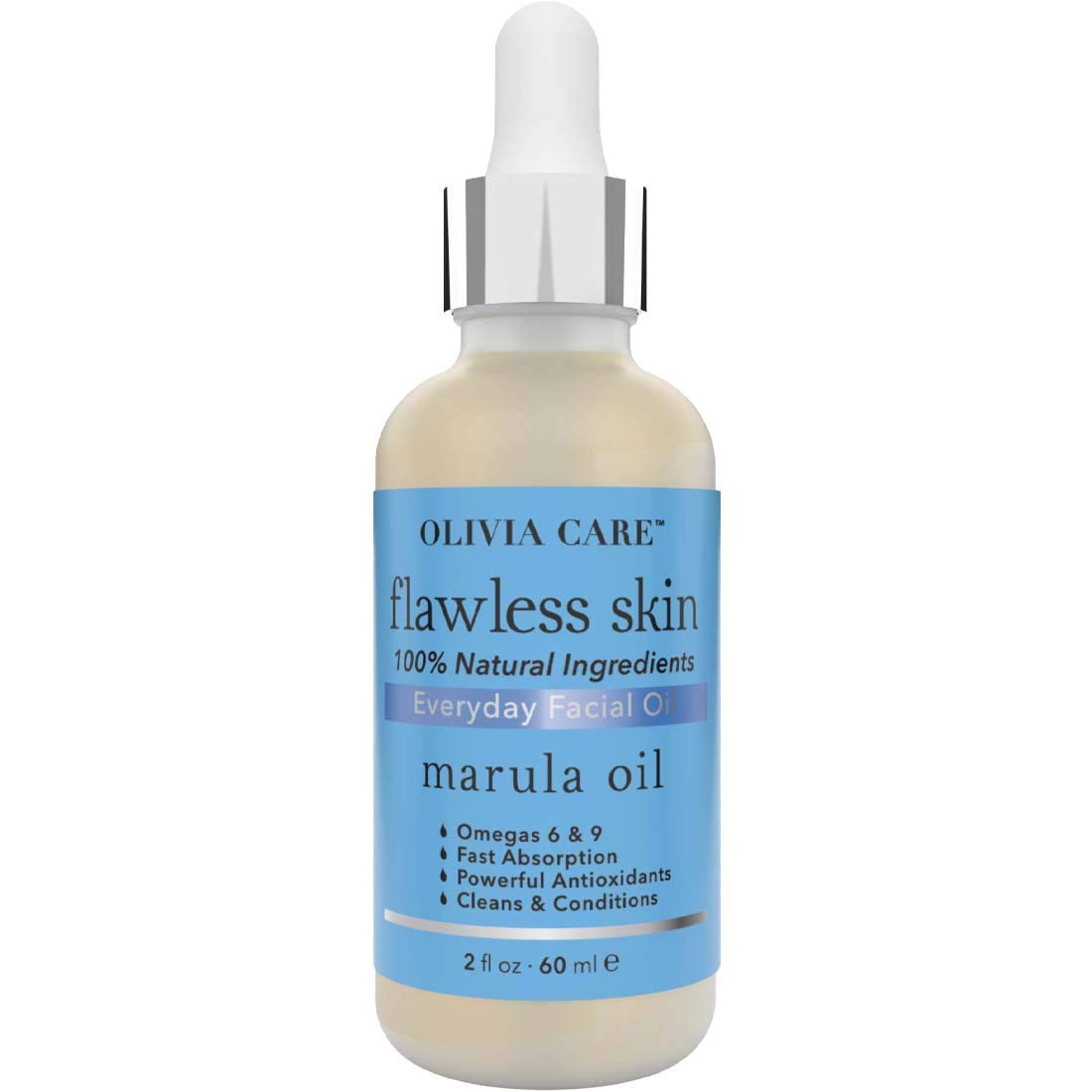 Olivia Care Marula Everyday Flawless Aceite facial esencial 100% natural. Nutritivo, regordete, revive, hidratante, calmante y calmante. Estabiliza