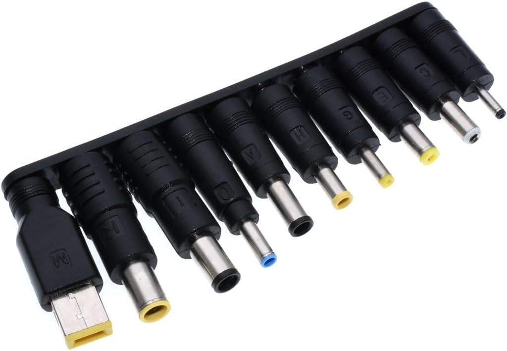 Beeiee Kit de adaptador de corriente para portátil DC de 0.217 in x 0.083 in, 10 unidades para computadora portátil fuente de alimentación macho