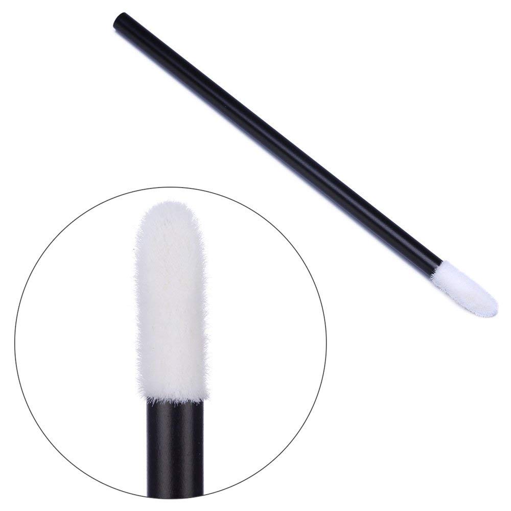 Kits de herramientas de varitas desechables pincel de labios brillo de labios del lápiz labial aplicadores, Negro, Blanco