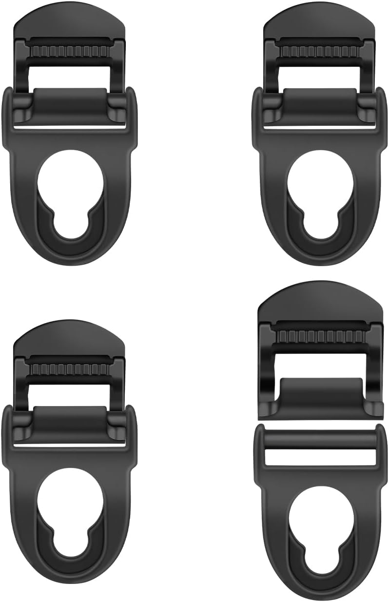 Kit de reparación de asiento de kayak, clips de asiento y ganchos. Adecuado para paquete de emociones de por vida (4 juegos en negro)