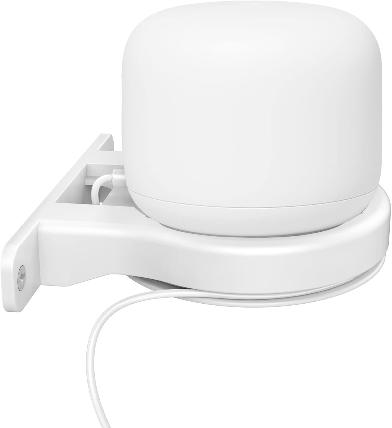 Delidigi Soporte de pared ABS compatible con el router WiFi Nest AC2200 – Estante para punto WiFi Nest gestión de cables integrada (blanco)