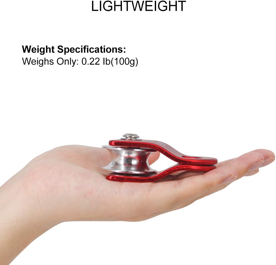 NewDoar Micro Mobile Single Polea, 20kN (4500 lb) Max Rope 12 in para aparejos arboristas escalada rescate, certificado CE