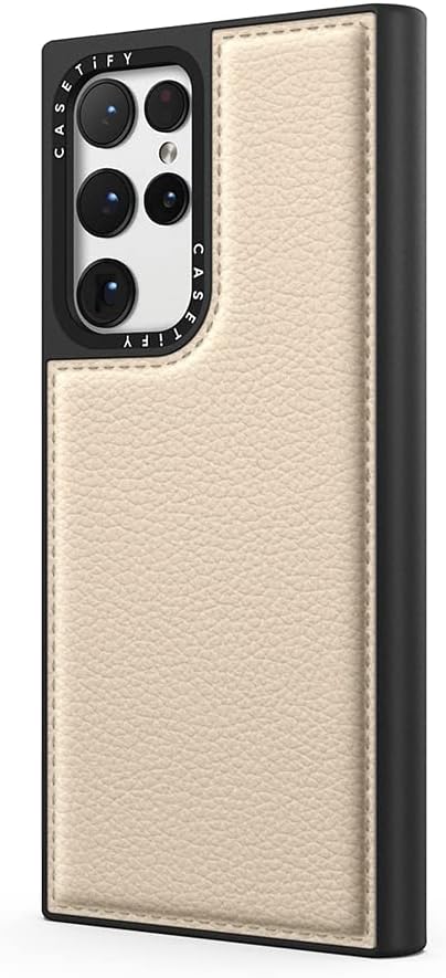 CASETiFY Funda de piel para Samsung Galaxy S22 Ultra – Leche de avena