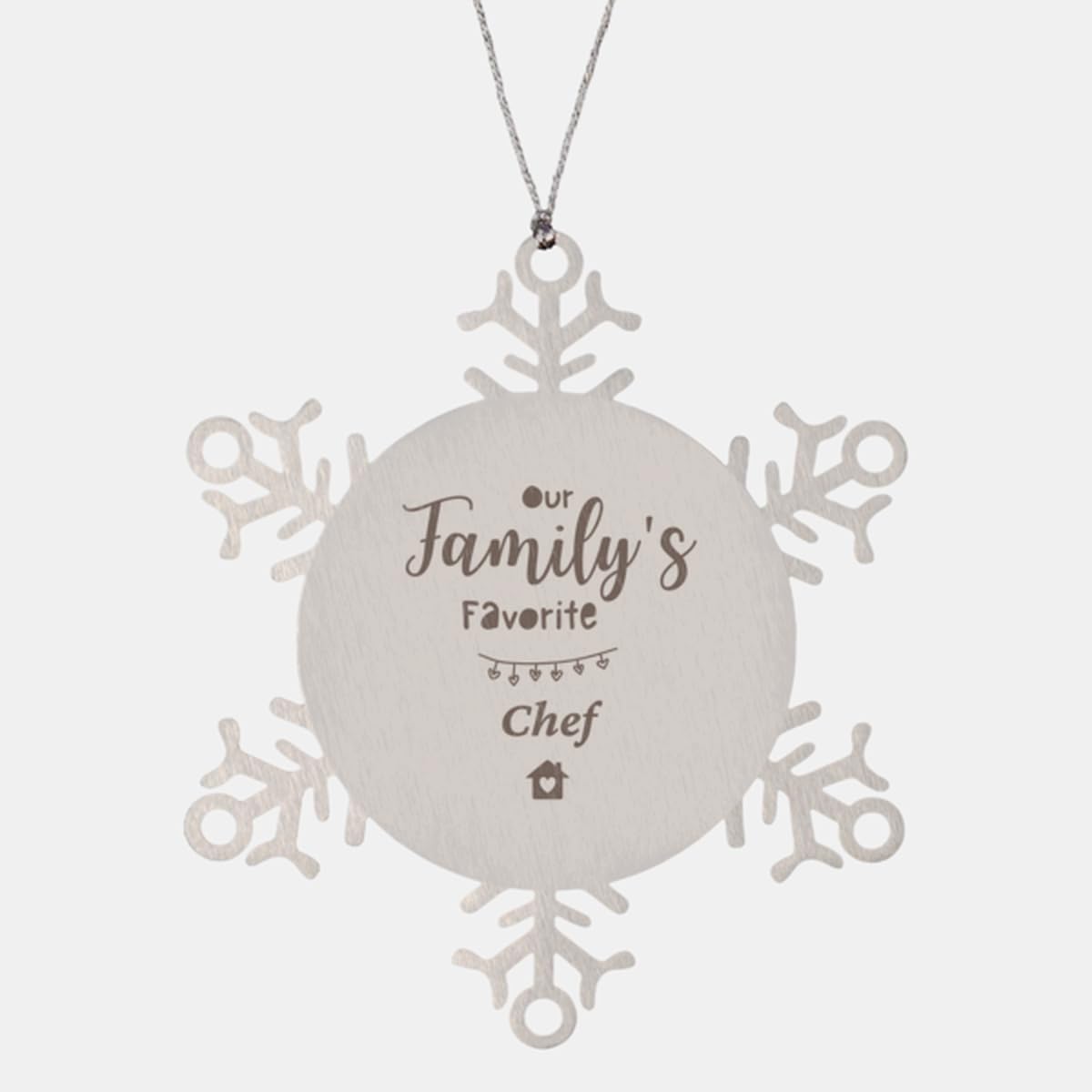 Chef Gift, Our Family’s Favorite Person, Long-Lasting Metal Ornament, Christmas Thank You Gift for Coworker, Friend, Family.