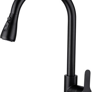Ertlov Grifo de cocina, de arco alto giratorio de 360 con rociador extraíble, grifos de fregadero de acero inoxidable de un solo mango, moderno, Ertlov Grifo de cocina, de arco alto giratorio de 360 con rociador extraíble, grifos de fregadero de acero inoxidable de un solo mango, moderno,