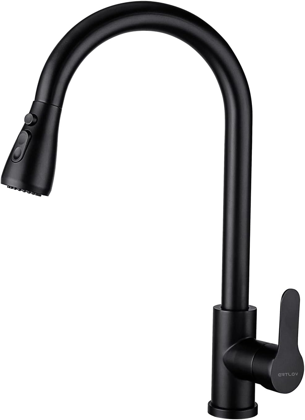 Ertlov Grifo de cocina, de arco alto giratorio de 360 con rociador extraíble, grifos de fregadero de acero inoxidable de un solo mango, moderno,