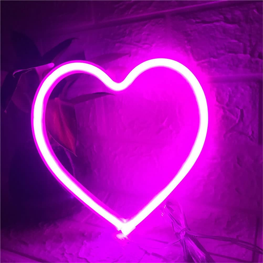 QiaoFei Letreros de neón con luces de neón LED de arte romántico, decoración de pared, estudio, fiesta, habitación de niños, sala de estar, boda,