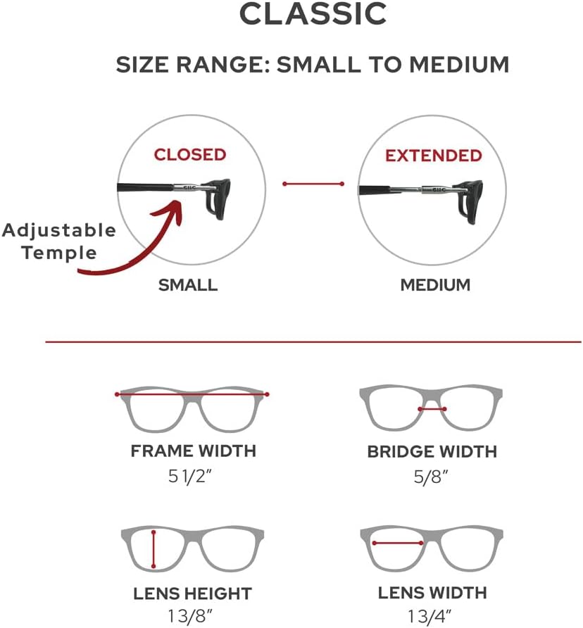 Clic Lentes de lectura magnéticos, lectores de computadora, lentes reemplazables, patillas ajustables, clásicos, (S-M, tortuga mate, aumento de 3.00)