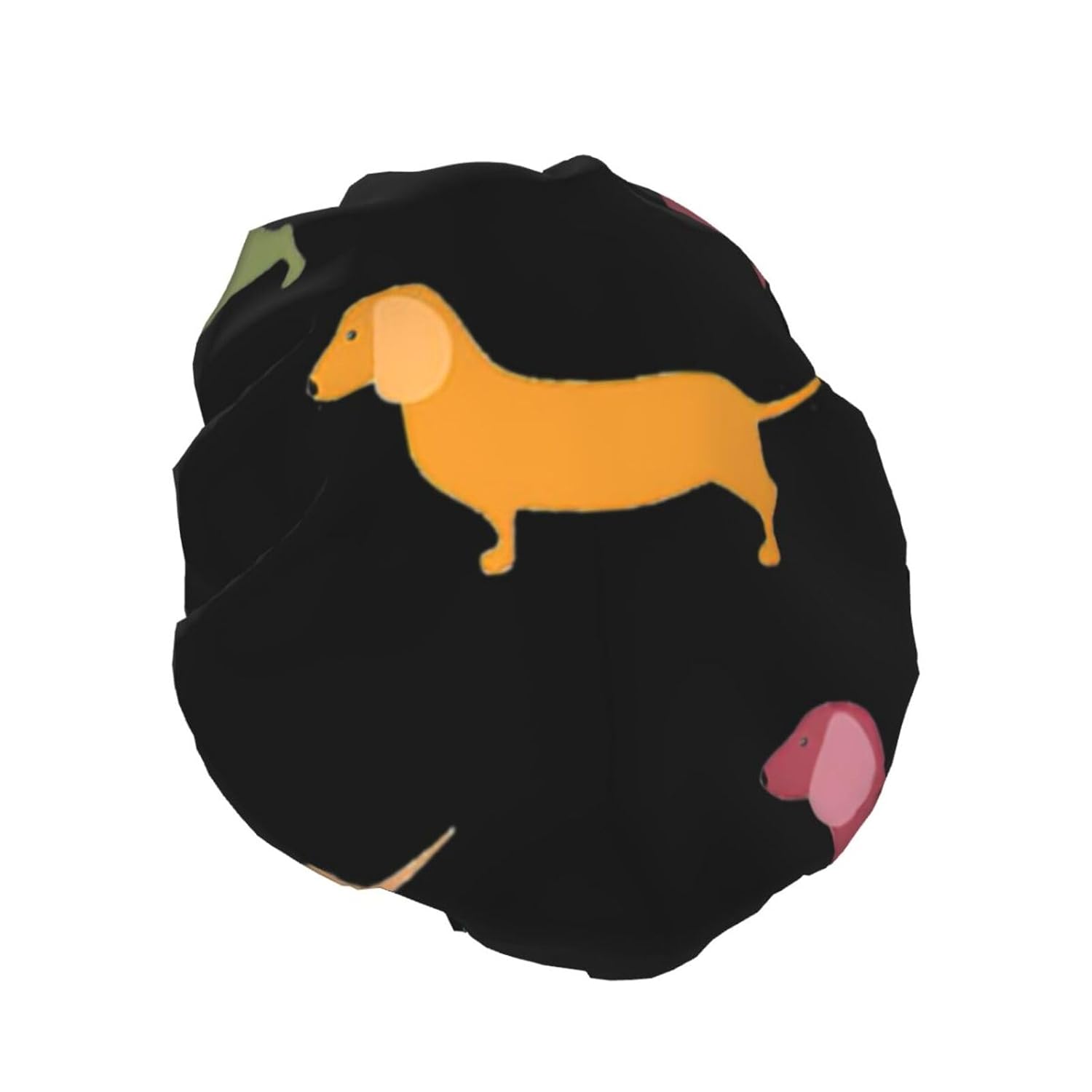Gorro de ducha impermeable de doble capa con estampado de perros salchicha, adecuado para todas las longitudes de cabello (10.6 x 4.3 pulgadas)