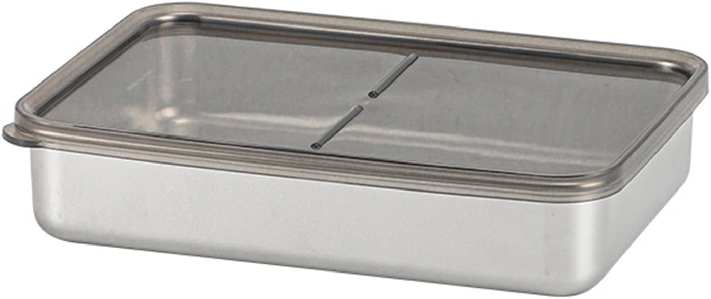 Recipiente de tocino para refrigerador, 1000ML2000ML800ML400ML Crisper Box 304 Recipientes herméticos de almacenamiento de carne con tapas con base