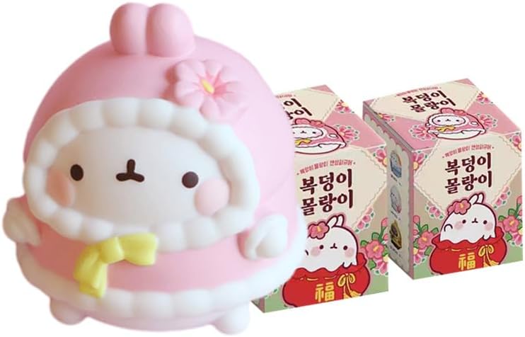 Molang Fortune Rabbits Series Caja misteriosa de juguetes Caja ciega linda figura coleccionable, modelo de acción para niña, sorpresa de cumpleaños,