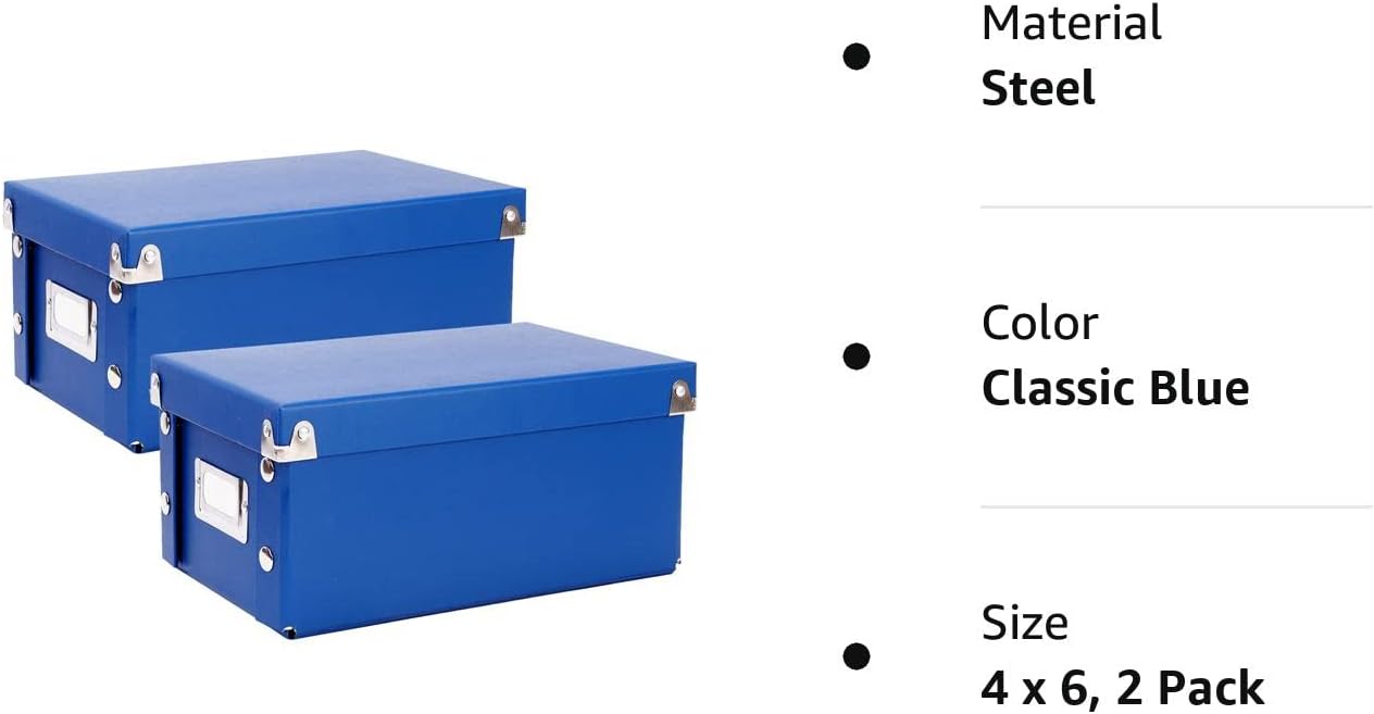 Snap-N-Store Caja de almacenamiento con soporte para tarjetas de índice, caja organizadora plegable para 1100 tarjetas flash, tarjetas de negocios,
