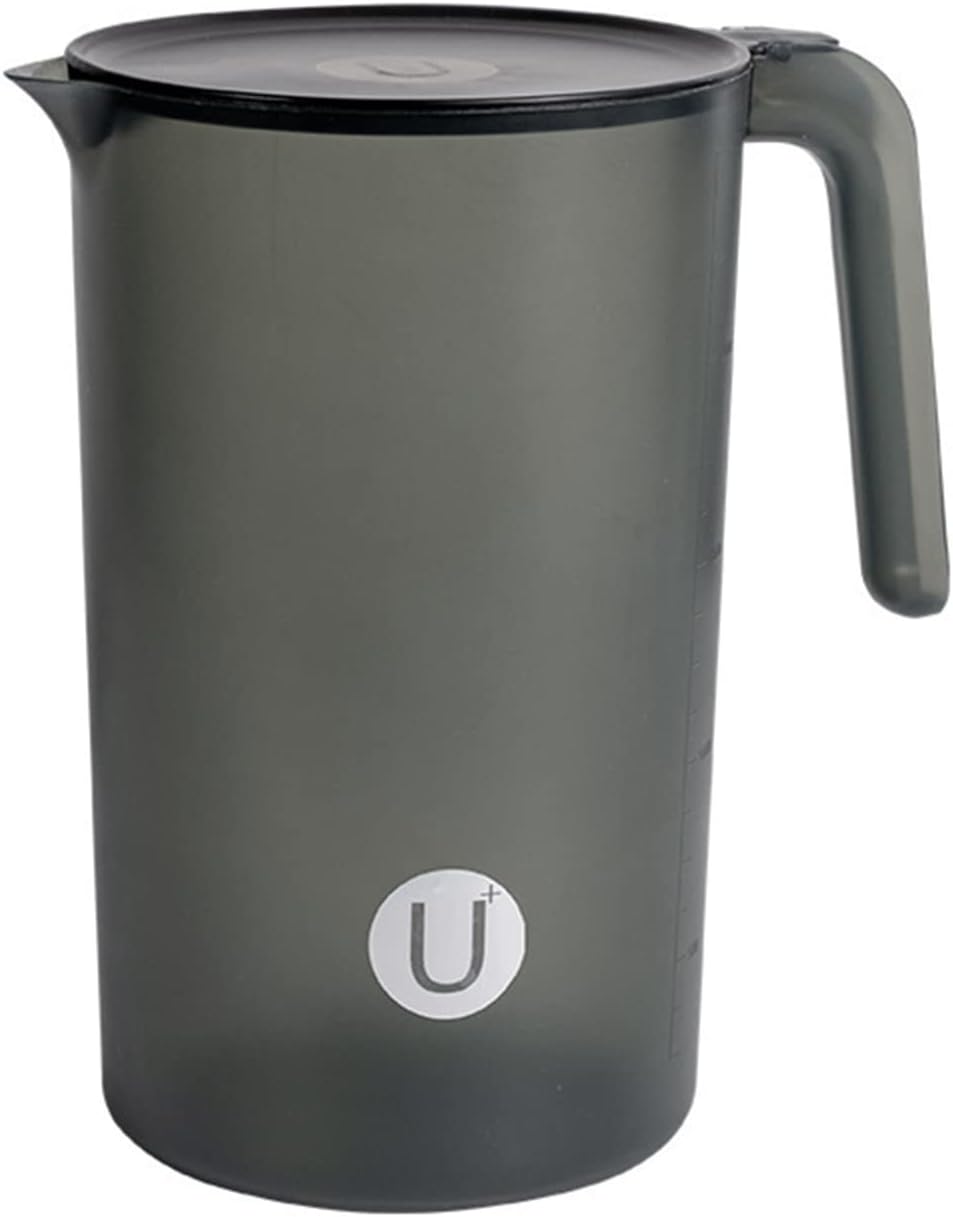 YiZYiF Jarra de plástico de gran capacidad con tapa para bebidas, jarra de agua, jugo, bebida, hervidor de té, bebidas calientes, color negro, 84.5