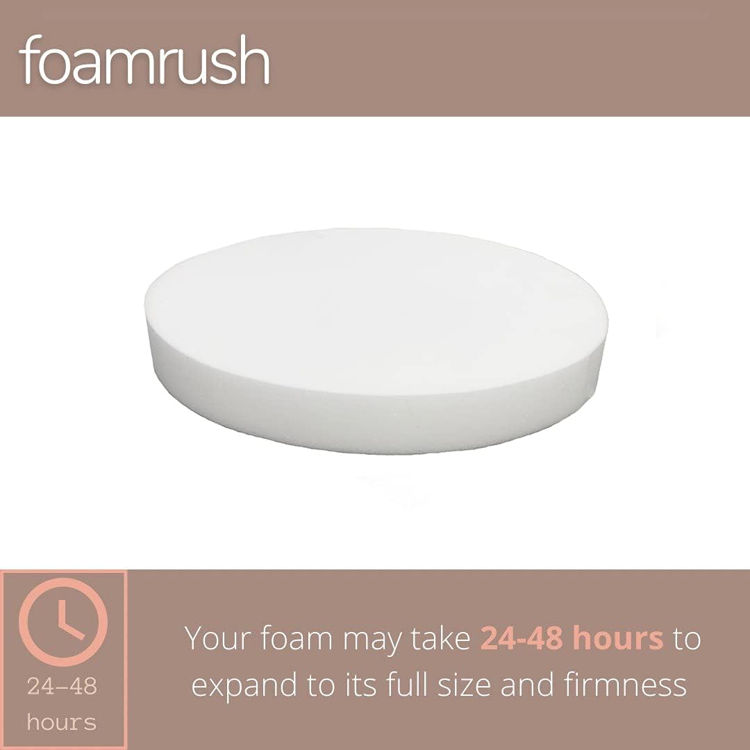 FoamRush Espuma de tapicería de alta densidad de alta densidad de 3 x 16 x 16 pulgadas de diámetro, taburetes de barra, cojín de asiento, inserto de