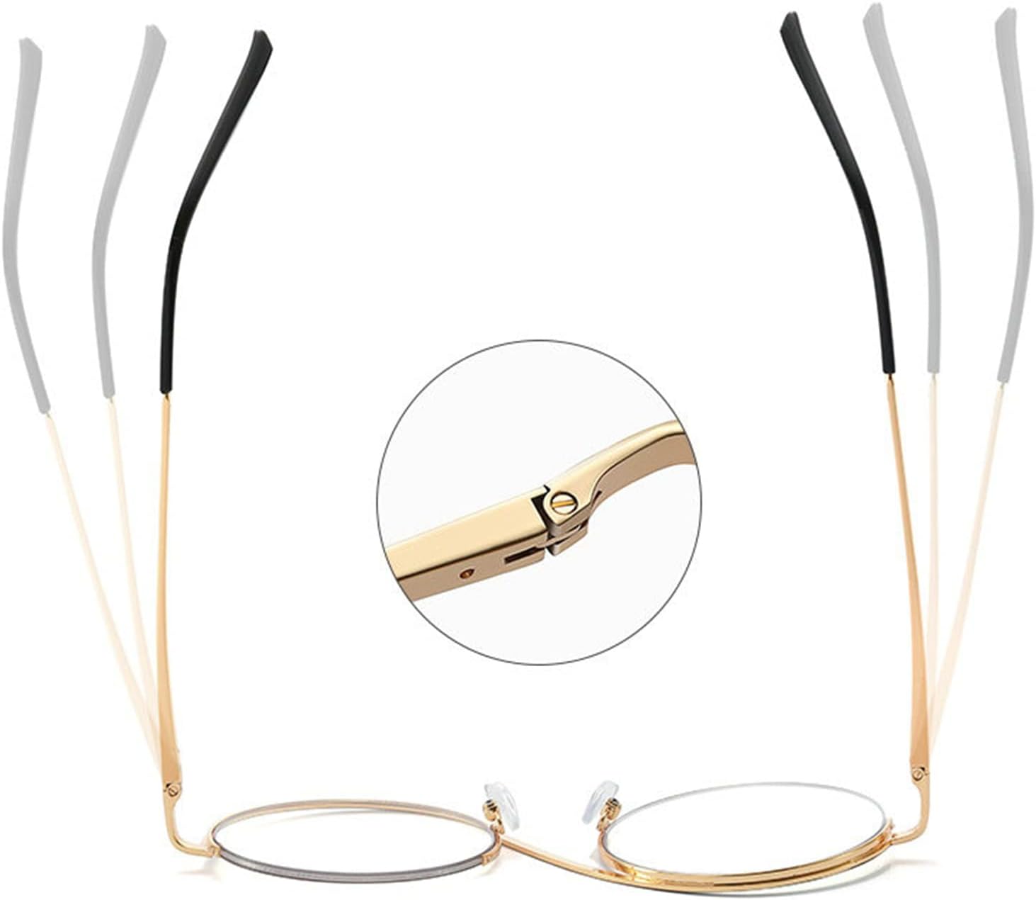 Gafas de bloqueo de luz azul redondas únicas para mujeres y hombres, gafas retro con marco de metal para computadora, antifatiga ocular