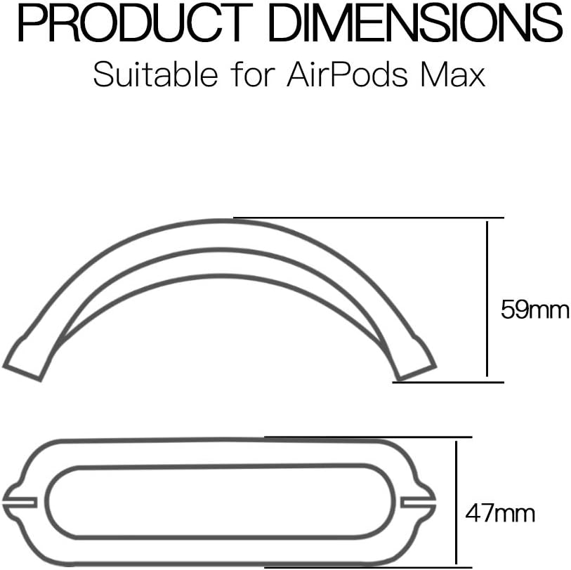 Tucana Funda compatible con auriculares AirPods Max, cubierta de silicona para la cabeza, accesorio para auriculares, color gris