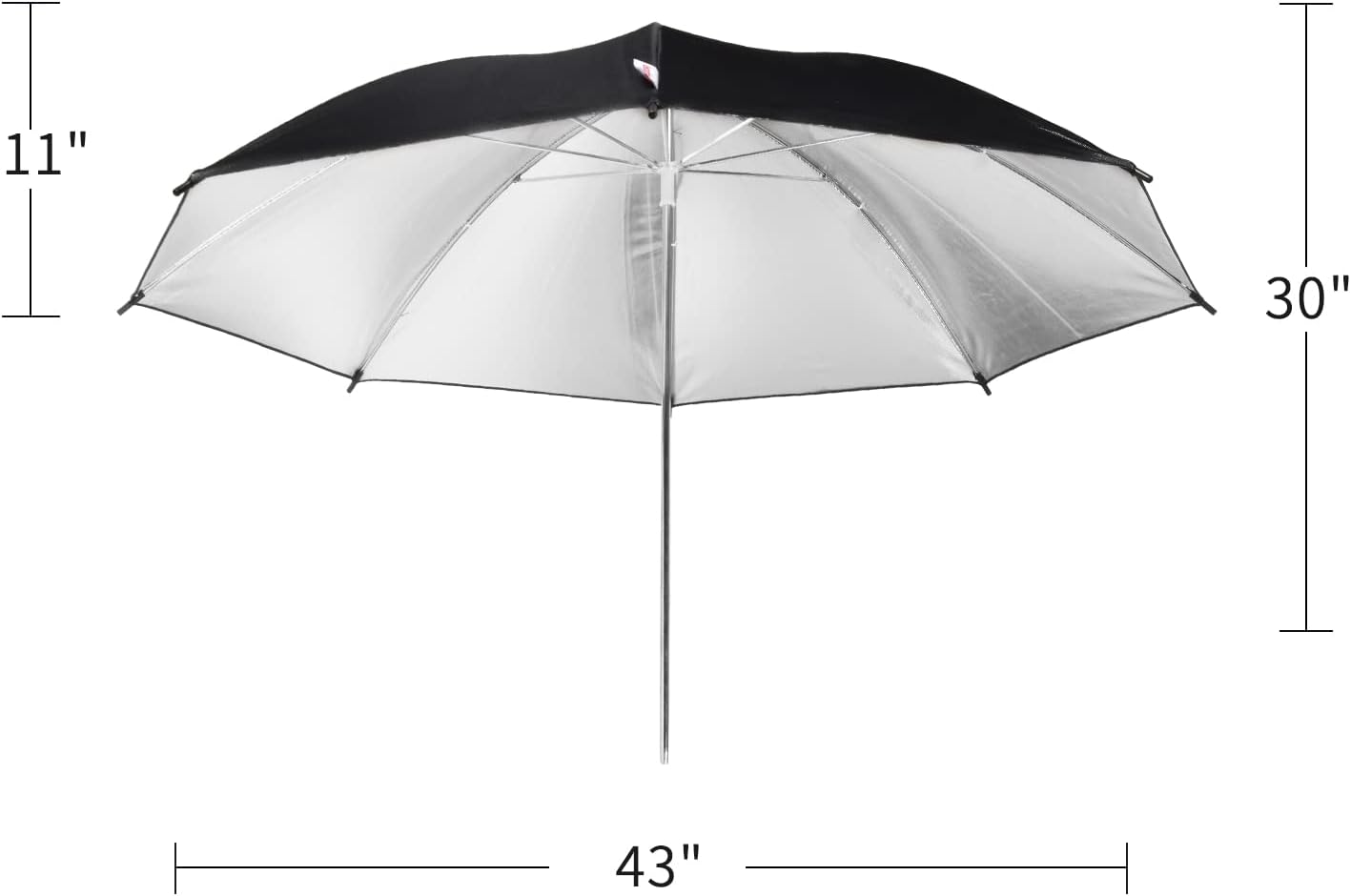 Paquete de 2 kits de iluminación para paraguas de fotografía, paraguas reflector negro y plateado de 43 pulgadas para estudioexteriores accesorios