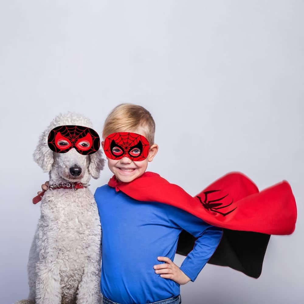 QICI Spidey His Amazing Friends Capa y máscara para niños de 3 a 10 años, regalos para niños y niñas, Navidad, Halloween, cosplay, suministros de