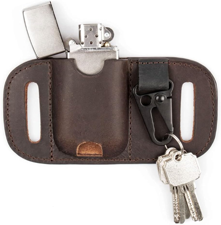 Gentlestache Zippo – Funda para cinturón, funda de piel Zippo, funda para AirPods, bolsa más ligera para cinturón