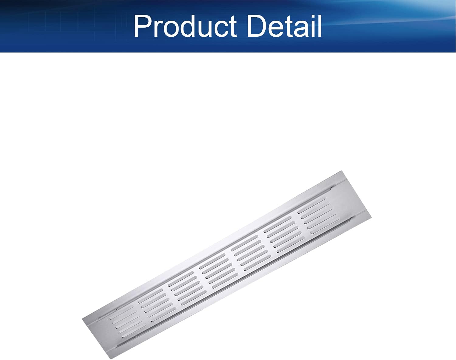 Bettomshin Rejilla de ventilación cuadrada de aleación de aluminio de 11.81 x 1.97 pulgadas (largo x ancho), rejilla de ventilación cuadrada de