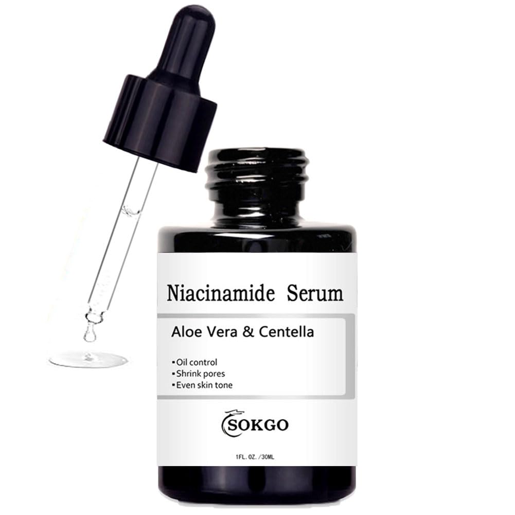 Suero facial de niacinamida para cara y piel, suero facial hidratante para acné, manchas oscuras, poros, líneas finas
