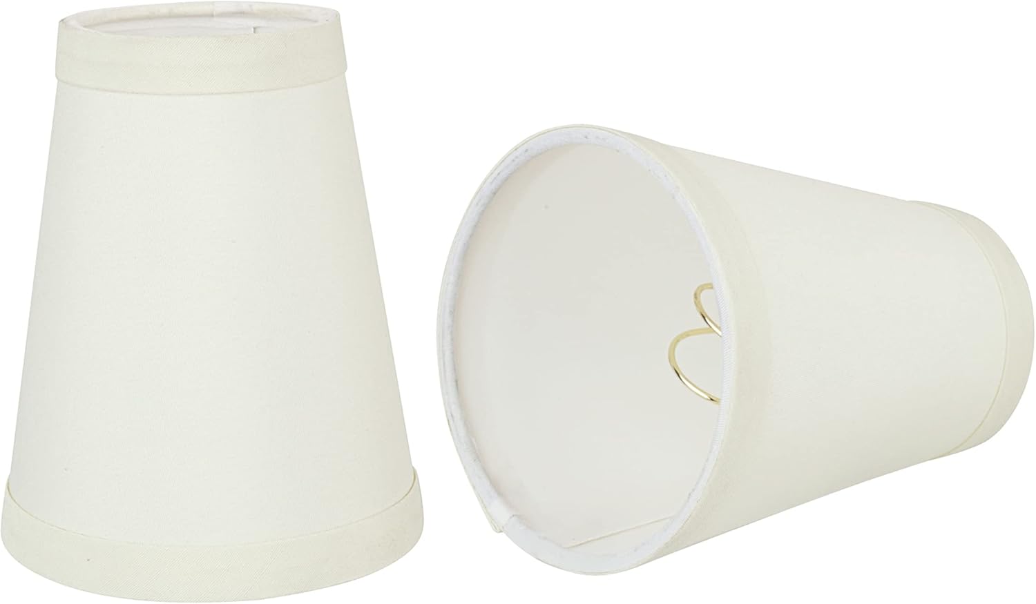 Aspen Creative 32666-2 Juego de pantallas de lámpara con clip con forma de imperio pequeño (paquete de 2), diseño de transición en blanco, 4