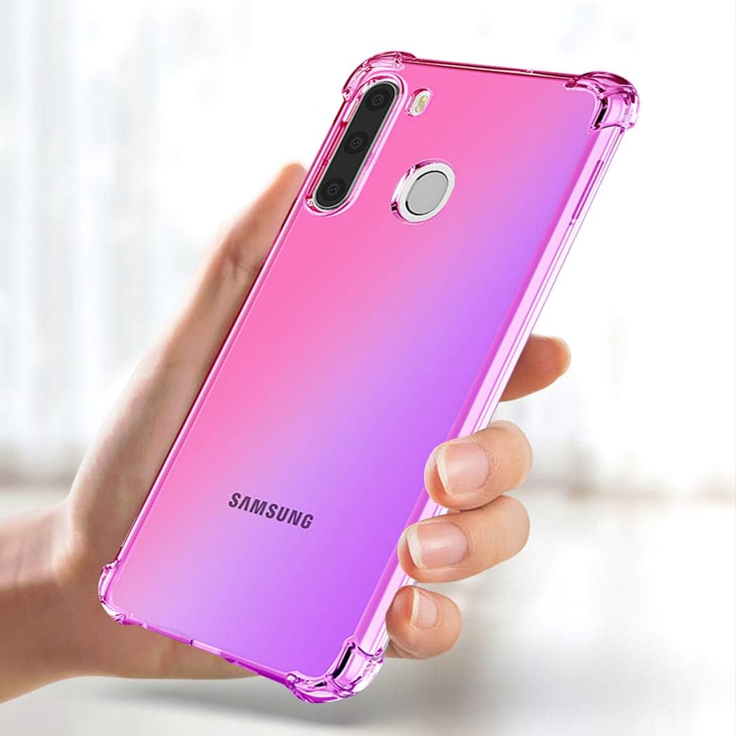 Funda para Samsung A21, Galaxy A21 Cute Case Girls Women Gradient Slim Anti Scratch Soft TPU Funda protectora a prueba de golpes para Samsung Galaxy