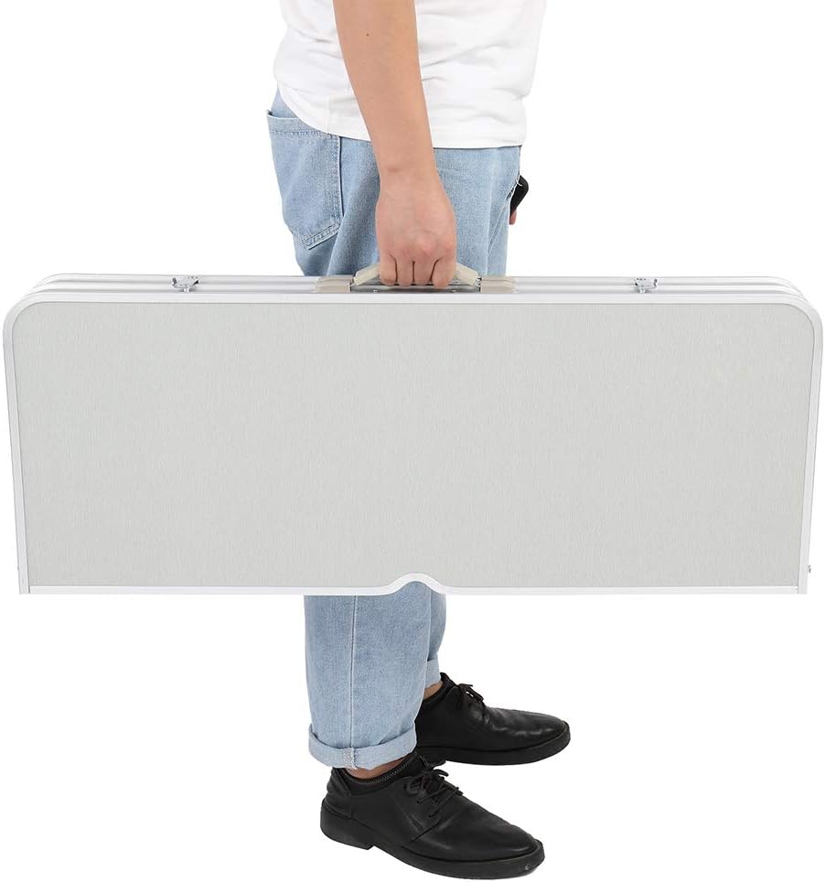 Mesa de picnic plegable portátil con asientos sillas y agujero para paraguas, mesa de aluminio ligera y compacta de aluminio para acampar al aire
