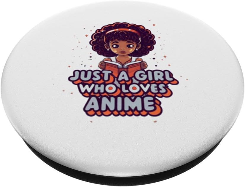 Just a girl who loves Anime Black Girl Afro Girl PopSockets Standard PopGrip