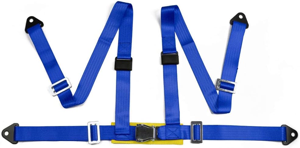 eat Belts Style Competition – Arnés de seguridad de 4 puntos a presión de 2 pulgadas, arnés de cinturón de seguridad con Camlock (azul)