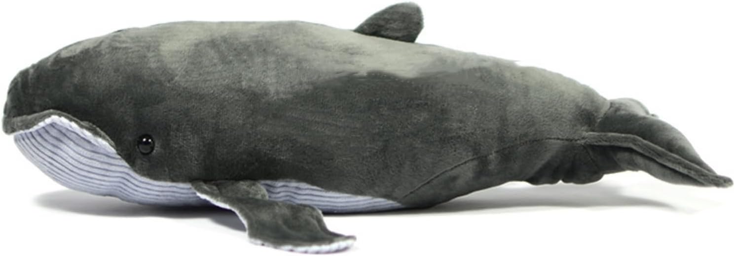 Juguete de peluche de ballena barbada de simulación, ballena barbada gris, animal de peluche suave, juguete realista de 20 pulgadas, relleno de