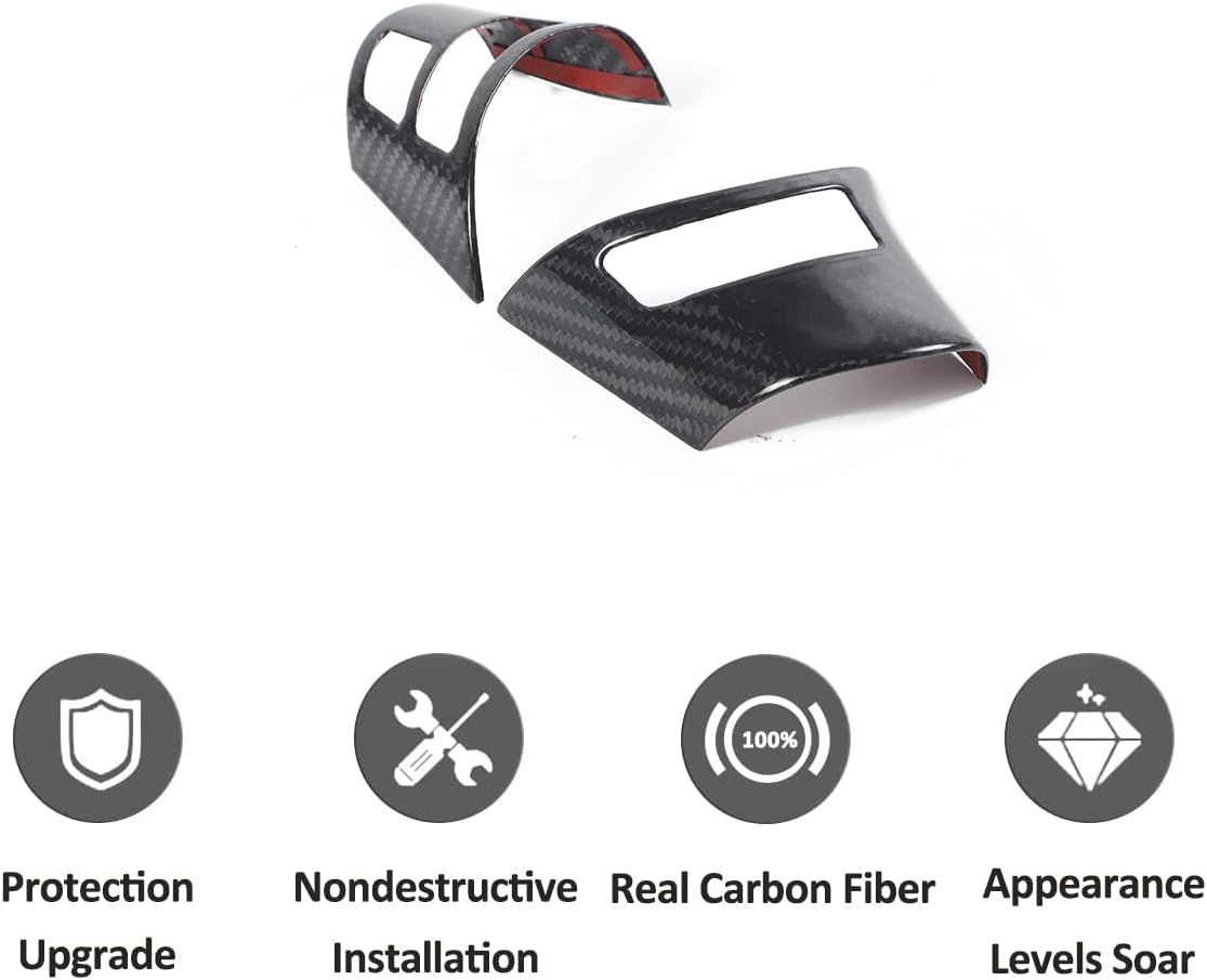 Adhesivos de botón de volante de automóvil de fibra de carbono suave para Chevrolet Corvette C6 2005-2013 (100% fibra de carbono real, negro)