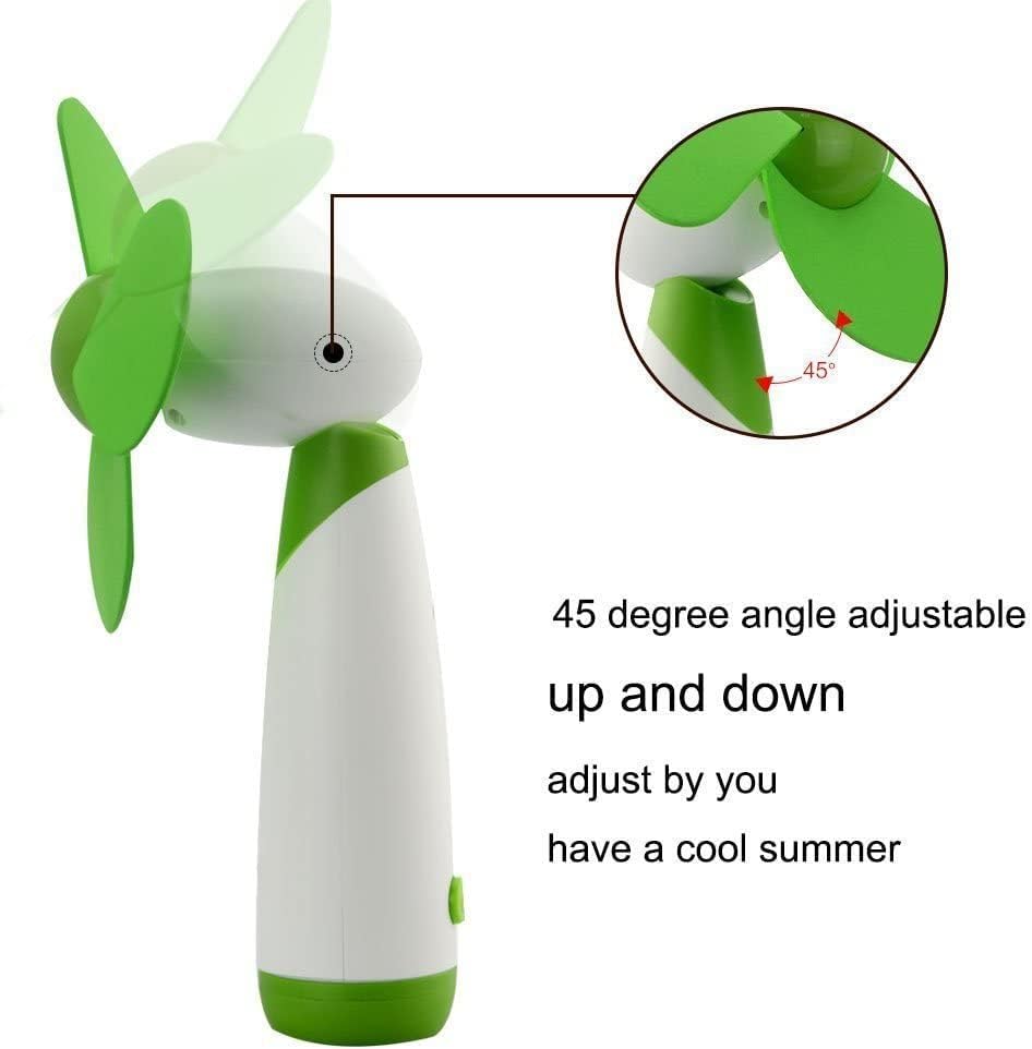 JDYYICZ Mini ventilador de mano, batería de ventilador personal, cuchillas de espuma suave para el hogar y viajes (verde, 1 unidad)