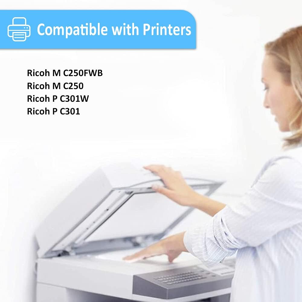 Cartucho de tóner compatible negro para impresoras Ricoh M C250FWB P C301W de alta capacidad 6,900 páginas (negro x 1)