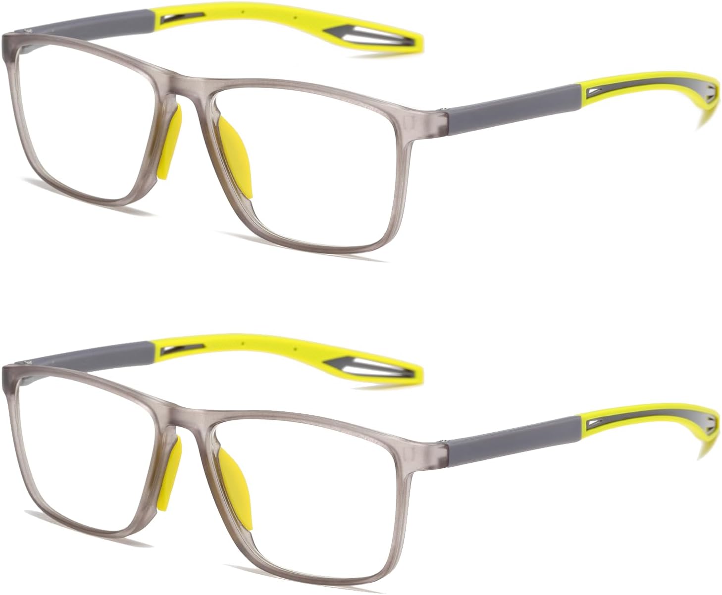 JOON-joon Gafas de lectura para hombre, 2 pares, estilo deportivo, cómodas y flexibles, con bloqueo de luz azul, lectores para hombres