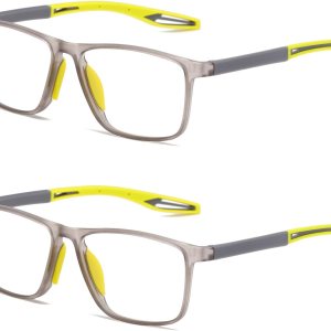 JOON-joon Gafas de lectura para hombre, 2 pares, estilo deportivo, cómodas y flexibles, con bloqueo de luz azul, lectores para hombres JOON-joon Gafas de lectura para hombre, 2 pares, estilo deportivo, cómodas y flexibles, con bloqueo de luz azul, lectores para hombres