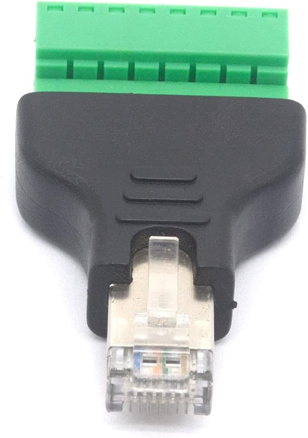 Adaptador de terminal de tornillo macho RJ45, RJ45 macho a tornillo de 8 pines, conector hembra Cat7 6 5 5e Extensor de enchufe de red Ethernet CCTV