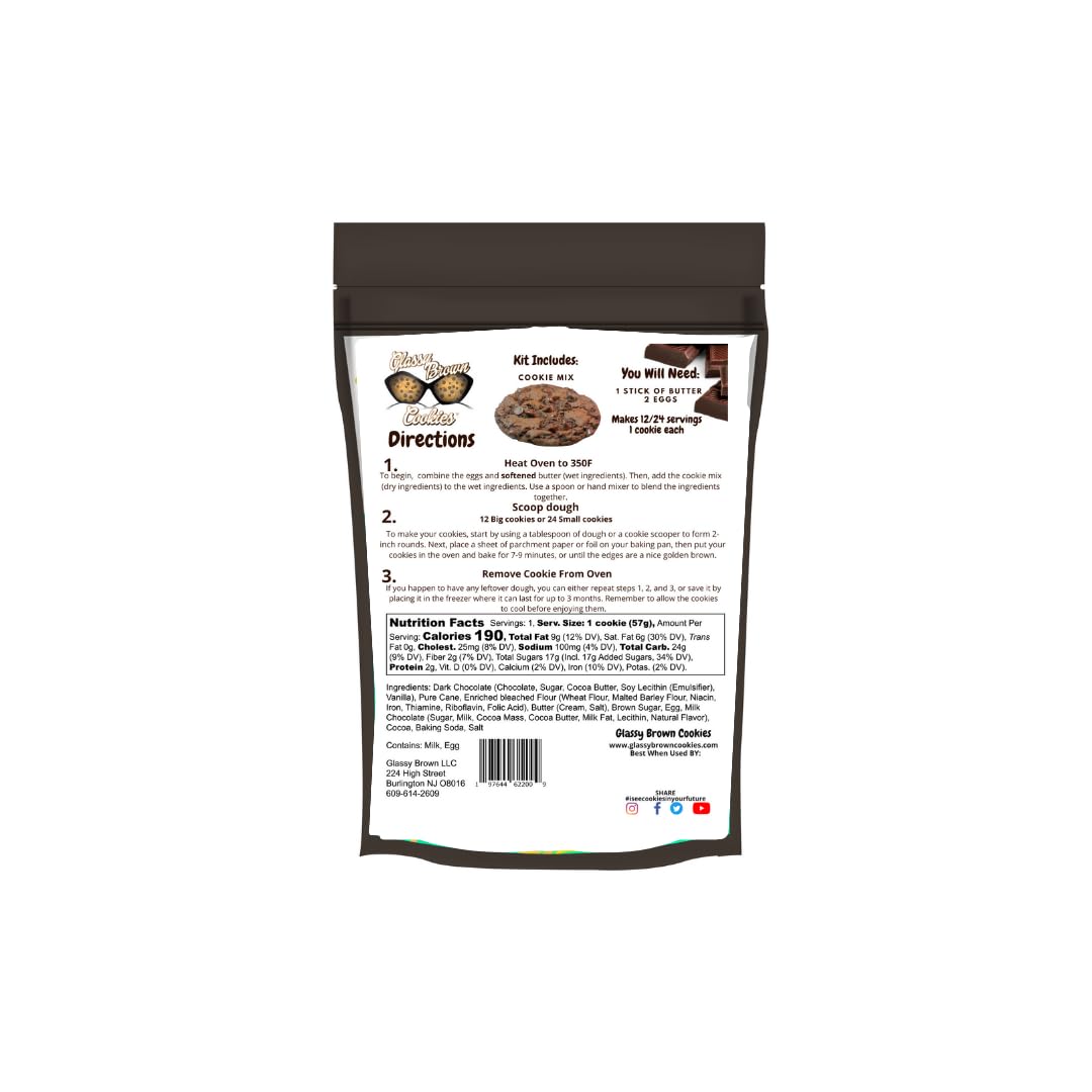 Glassy Brown Cookies – Forever Fudge Cookie Mix  Paquete variado de galletas suaves  Forever Fudge comestible para masa de galletas  Galletas de