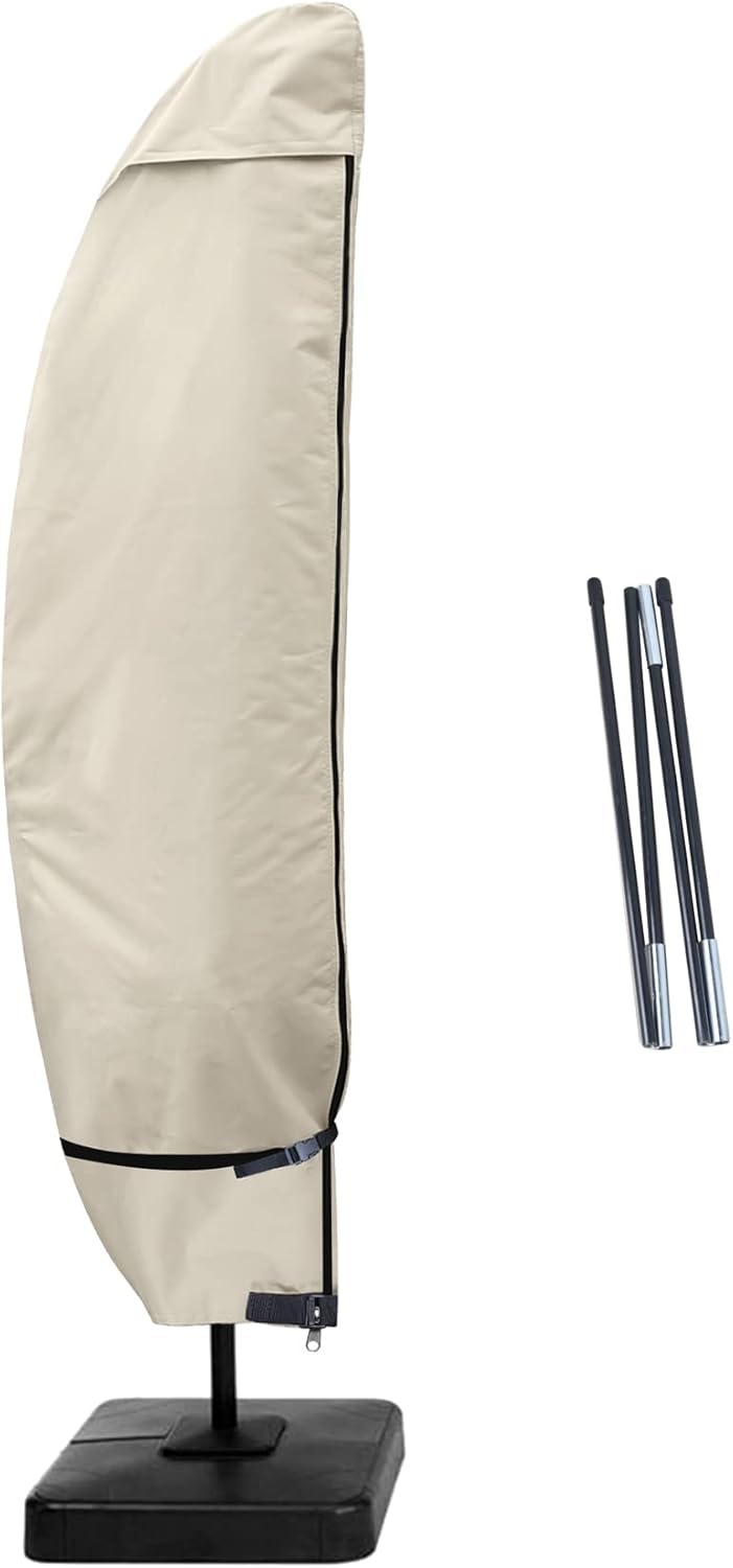 Porch Shield Funda para sombrilla de patio, impermeable, para exteriores, para jardín, con diseño de plátano, se adapta a paraguas voladizo de 7.5 a
