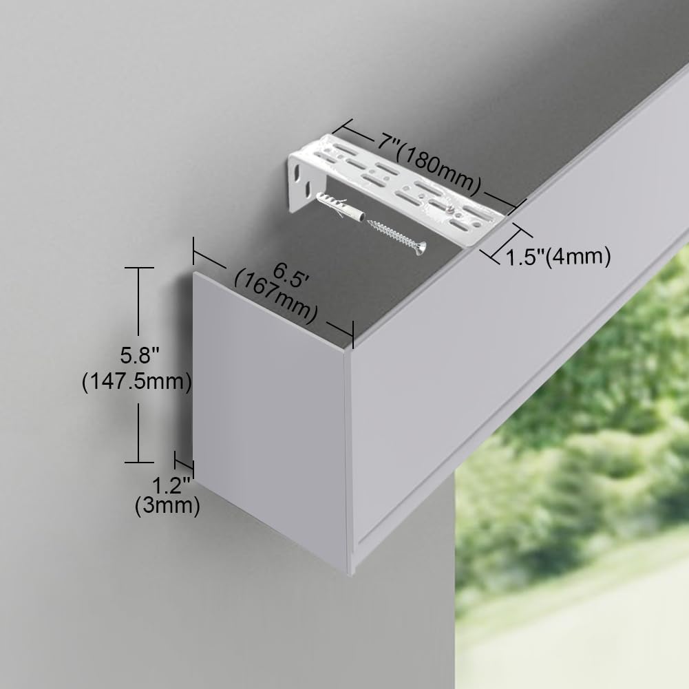 zshine Panel de cortina sin pistas Cenefa decorativa Montaje en techo o pared Personalizar longitud para persianas enrollables, persianas