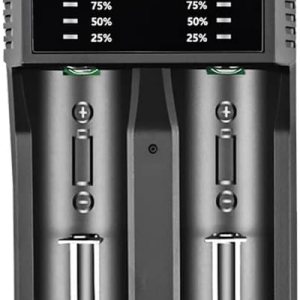 Cargador de batería recargable LII-PL2, cargador de batería AA para 2 baterías AA o AAA NiMH, LII-PL2 18650 26650 21700 cargador de batería de litio Cargador de batería recargable LII-PL2, cargador de batería AA para 2 baterías AA o AAA NiMH, LII-PL2 18650 26650 21700 cargador de batería de litio