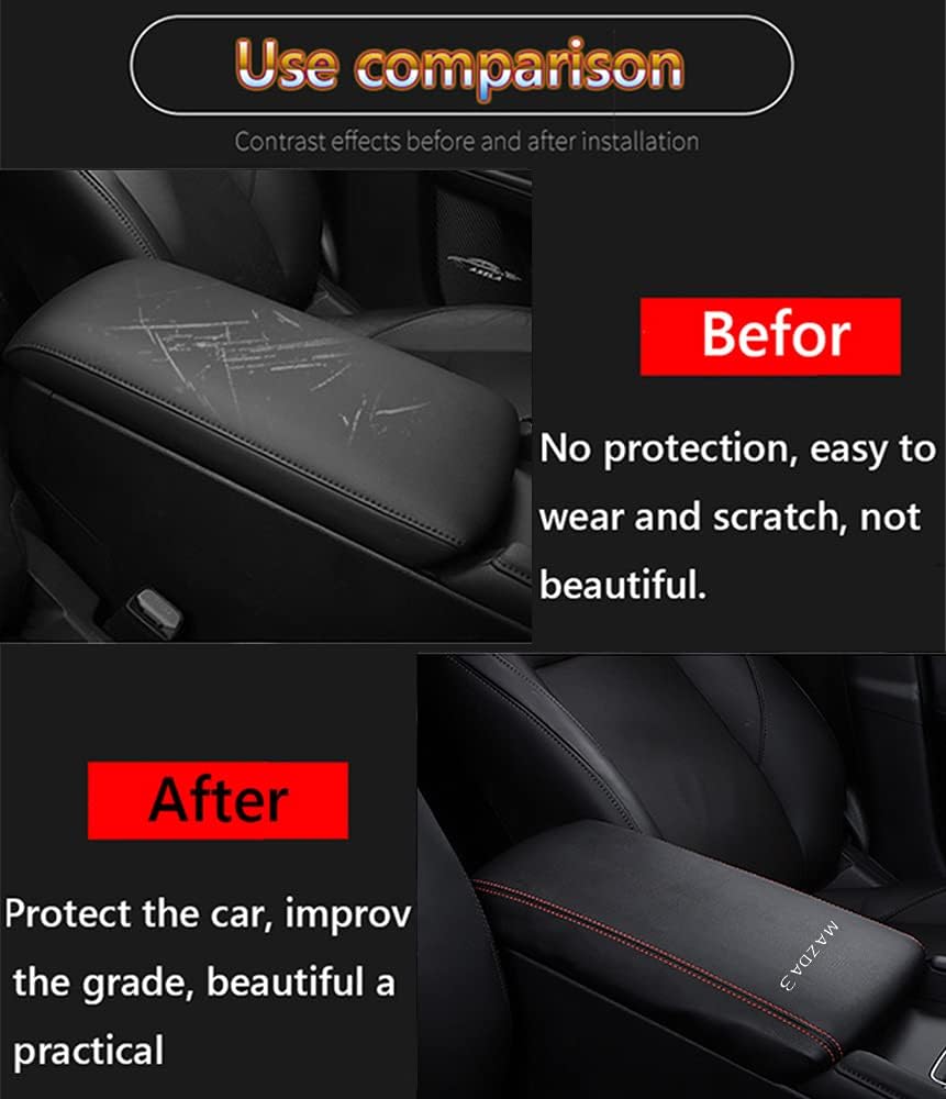 Funda de cuero para consola central, almohadilla para reposabrazos, accesorios para mantener tu reposabrazos en una sensación más cómoda (rojo +