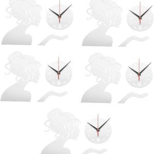 Garneck 5pcs Girls Mirror Wall Clock Home Decor Office Wall Clock Office decore Clock for Office reloj de pared Home Wall Decor DIY Acrylic Clock Garneck 5pcs Girls Mirror Wall Clock Home Decor Office Wall Clock Office decore Clock for Office reloj de pared Home Wall Decor DIY Acrylic Clock