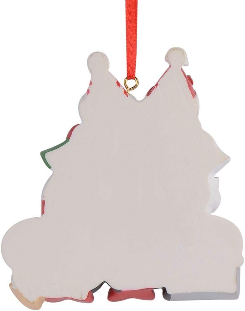 Adorno navideño personalizado para familia de 5 personas con pala, muñeco de nieve de familia de cinco, decoración de árbol de Navidad de