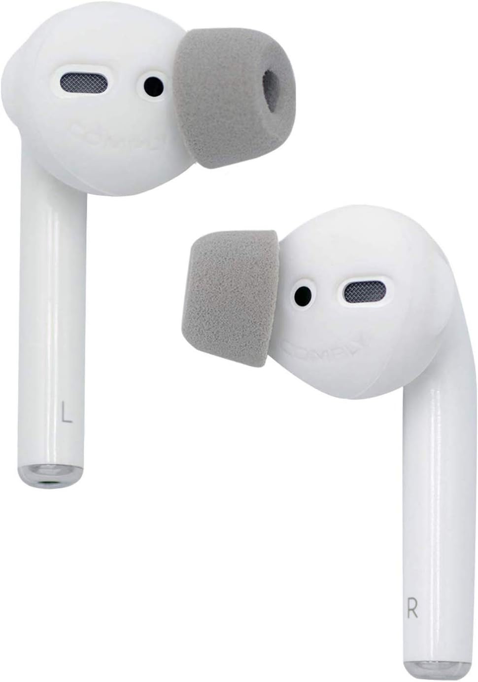 COMPLY SoftCONNECT – Puntas de repuesto de espuma suave para Apple AirPods (Gen. 1 y 2), auriculares Apple y auriculares similares (grandes, 2 pares)