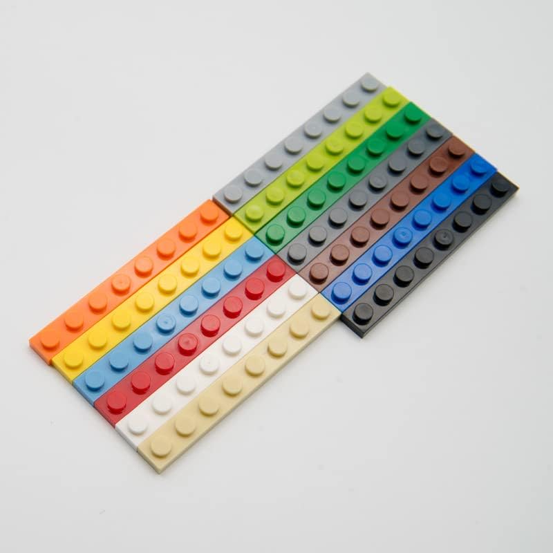 Placas clásicas naranjas a granel, placa naranja 1×8, placas de construcción planas 100 piezas, compatibles con piezas y piezas de Lego 1×8 placas